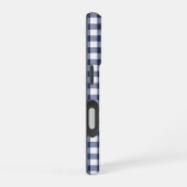 Gingham-Karomuster - Marineblau iPhone 16 Hülle (Rechte Seite)