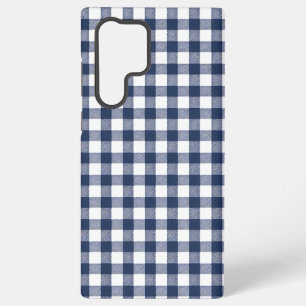 Gingham-Karomuster - Marineblau Samsung Galaxy Hülle