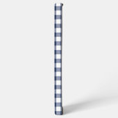 Gingham-Karomuster - Marineblau Samsung Galaxy Hülle (Linke Seite)