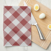 Gingham-Karomuster rot und weiß Geschirrtuch (Viertel Falte)
