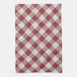 Gingham-Karomuster rot und weiß Geschirrtuch
