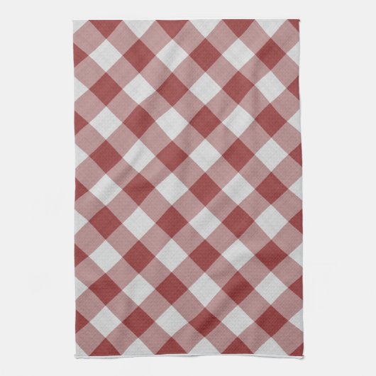 Gingham-Karomuster rot und weiß Geschirrtuch (Vertikal)