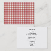 Gingham-Karomuster. Rot und Weiß Visitenkarte (Vorne/Hinten)