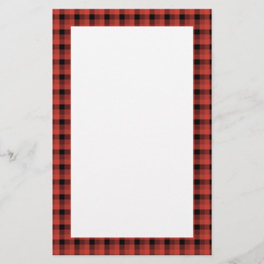 Gingham-Karomuster. Rotes und schwarzes kariertes Briefpapier (Vorderseite)