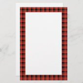 Gingham-Karomuster. Rotes und schwarzes kariertes Briefpapier (Vorne/Hinten)