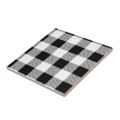 Gingham-Karomuster schwarz und weiß Fliese (Seite)