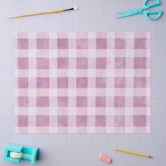 Gingham Karos Dusty Pink White Pattern Decoupage Seidenpapier (Basteln)
