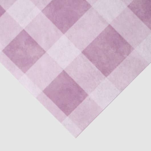 Gingham Karos Dusty Pink White Pattern Decoupage Seidenpapier (Detail)