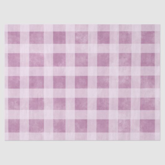 Gingham Karos Dusty Pink White Pattern Decoupage Seidenpapier (Vorderseite)