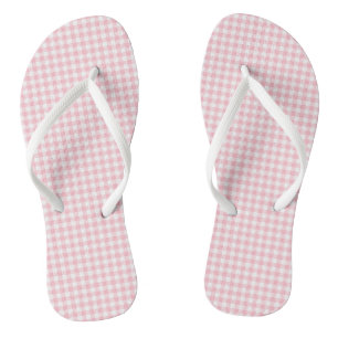Gingham-Karos in Rosa und Weiß Badesandalen