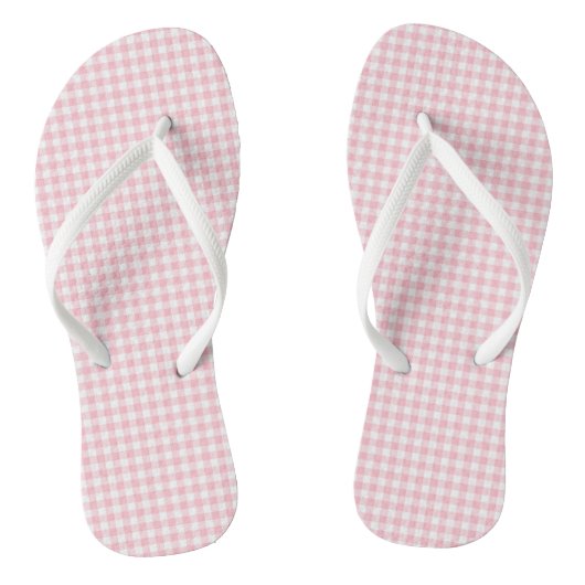 Gingham-Karos in Rosa und Weiß Badesandalen (Fußbett)