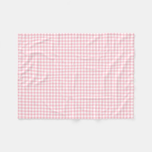 Gingham-Karos in Rosa und Weiß Fleecedecke (Vorderseite (Horizontal))