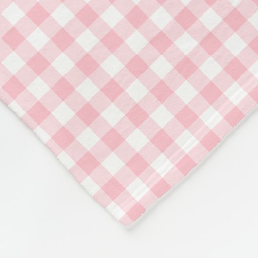 Gingham-Karos in Rosa und Weiß Fleecedecke (Ecke)