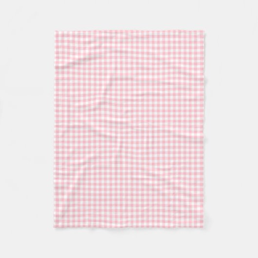 Gingham-Karos in Rosa und Weiß Fleecedecke (Vorderseite)