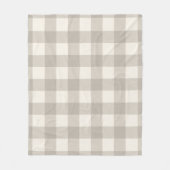 Gingham Karos kariert neutrales Beige Fleecedecke (Vorderseite)