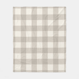 Gingham Karos kariert neutrales Beige Fleecedecke