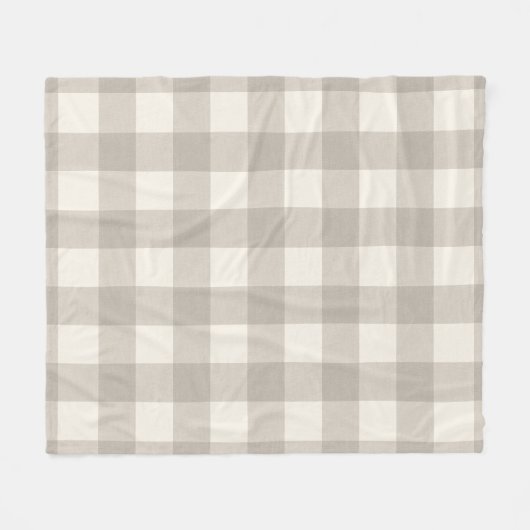 Gingham Karos kariert neutrales Beige Fleecedecke (Vorderseite (Horizontal))