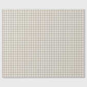 Gingham Karos kariert neutrales Beige Geschenkpapier (Flach)