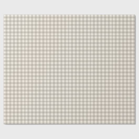 Gingham Karos kariert neutrales Beige Geschenkpapier (Flach)