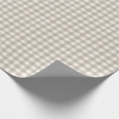 Gingham Karos kariert neutrales Beige Geschenkpapier (Ecke)