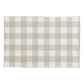 Gingham Karos kariert neutrales Beige Kissenbezug (Rückseite)