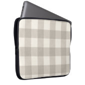 Gingham Karos kariert neutrales Beige Laptopschutzhülle (Vorne Rechts)