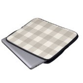 Gingham Karos kariert neutrales Beige Laptopschutzhülle (Vorne Knopf)