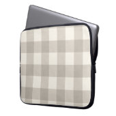Gingham Karos kariert neutrales Beige Laptopschutzhülle (Vorderseite Links)