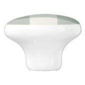 Gingham Karos kariertes, helles Grün Keramikknauf (Seitenansicht)