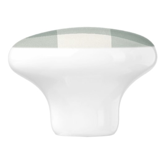 Gingham Karos kariertes, helles Grün Keramikknauf (Seitenansicht)