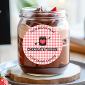 Gingham Karos Pink Pattern Jar Label für Unternehm Runder Aufkleber