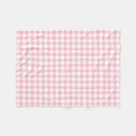 Gingham-Karos, rosa und weiße Mittelformat Fleecedecke (Vorderseite (Horizontal))