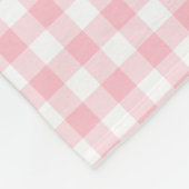 Gingham-Karos, rosa und weiße Mittelformat Fleecedecke (Ecke)
