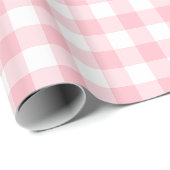 Gingham-Karos, rosa und weiße Mittelformat Geschenkpapier (Rolleneckpunkt)