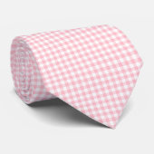 Gingham-Karos, rosa und weiße Mittelformat Krawatte (Gerollt)