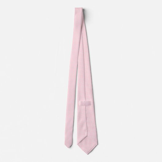 Gingham-Karos, rosa und weiße Mittelformat Krawatte (Rückseite)