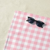 Gingham-Karos, rosa und weiße Mittelformat Strandtuch (Beispiel)