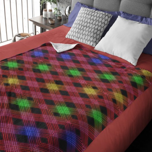 Gingham-Karu-Multifarbiges Fleece-Decke Fleecedecke