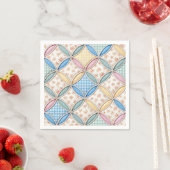 Gingham-Kathedralfenster-Quilt-Design Serviette (Beispiel)