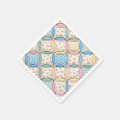 Gingham-Kathedralfenster-Quilt-Design Serviette (Ecke)