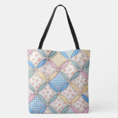Gingham-Kathedralfenster-Quilt-Design Tasche (Rückseite)