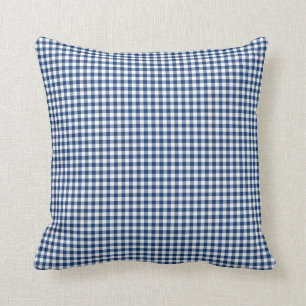 Gingham-Kissen im Sodalite-Blau Kissen