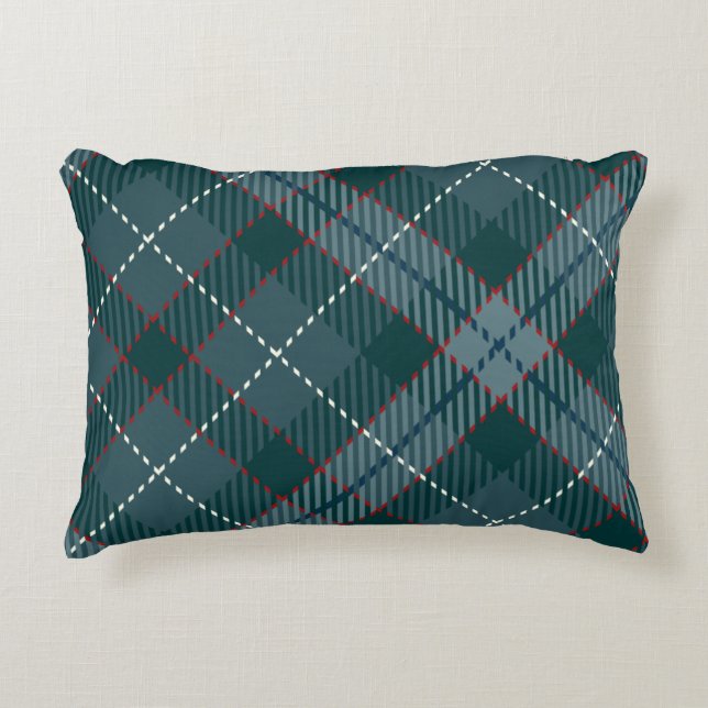 Gingham-Klassiker Blue Scottish Tartan kariert Dekokissen (Vorderseite)
