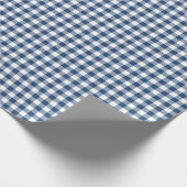 Gingham-klassisches blaues Packpapier (Ecke)