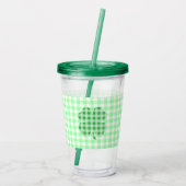 Gingham Kleeblatt Acryltrinkbecher (Rückseite)