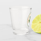 Gingham Kleeblatt mit Happy St Patricks Schnapsglas (Links)