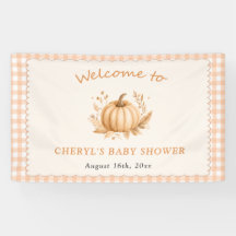 Gingham Kleiner Kürbis-Baby-Party