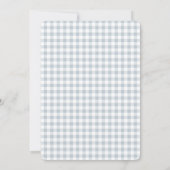 Gingham, kleiner Teddybär Geburtstag Einladung (Rückseite)
