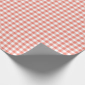 Gingham-Korallen-Packpapier Geschenkpapier (Ecke)