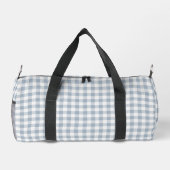 Gingham Küsten-Preppy-Karo Blau-Weiß-Monogramm Duffle Bag (Rückseite)
